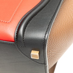 Micro Tricolor Leather Luggage Tote