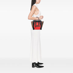 Micro Tricolor Leather Luggage Tote