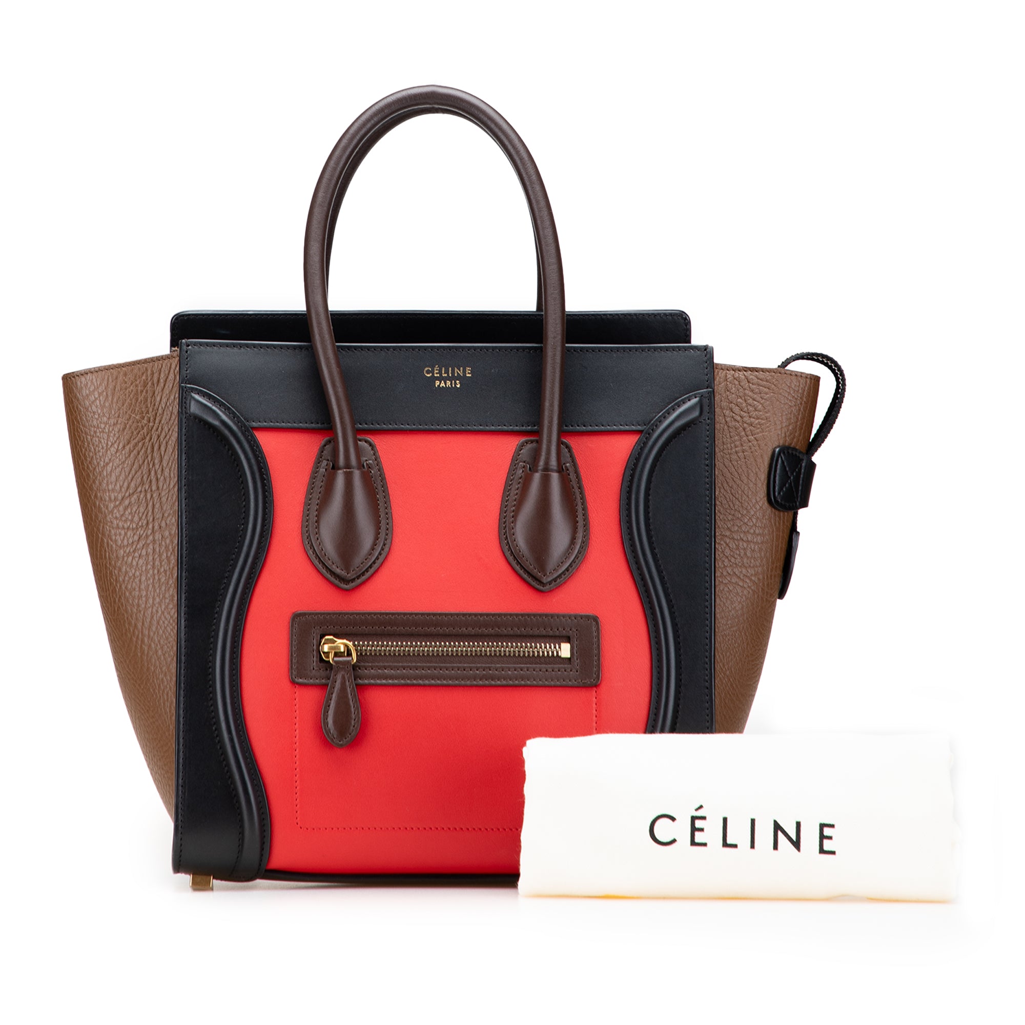 Micro Tricolor Leather Luggage Tote