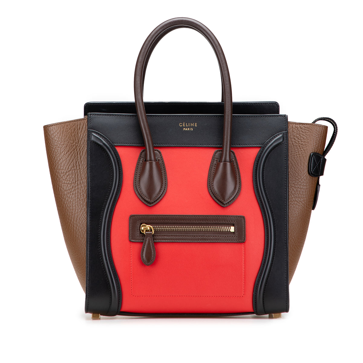Micro Tricolor Leather Luggage Tote