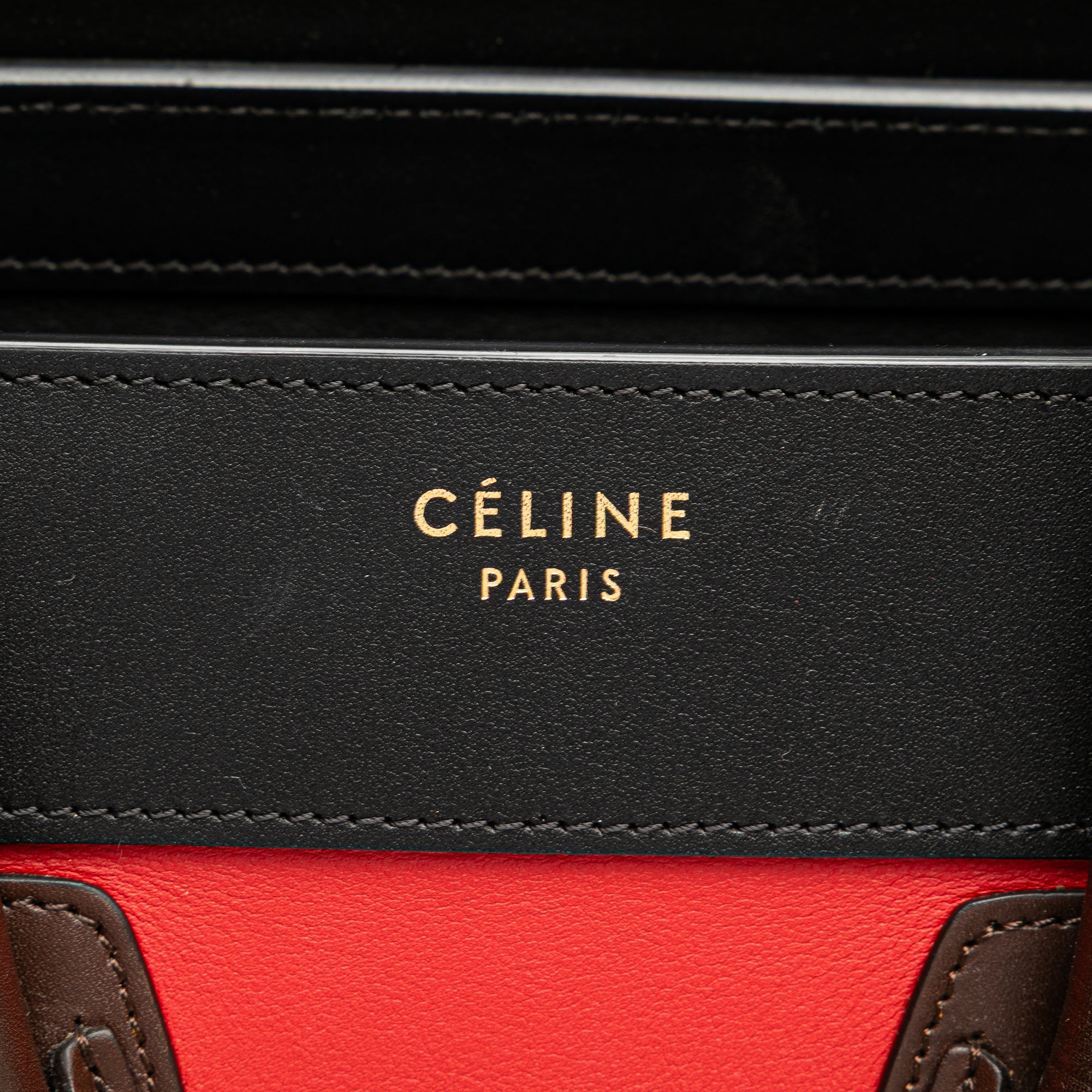 Micro Tricolor Leather Luggage Tote
