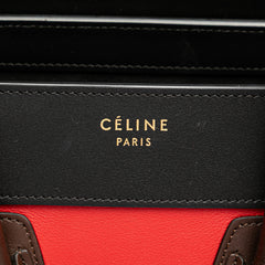 Micro Tricolor Leather Luggage Tote