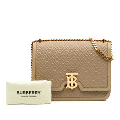 Medium TB Monogram Embossed Calfskin Chain Crossbody