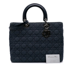 Large Denim Cannage Lady Dior