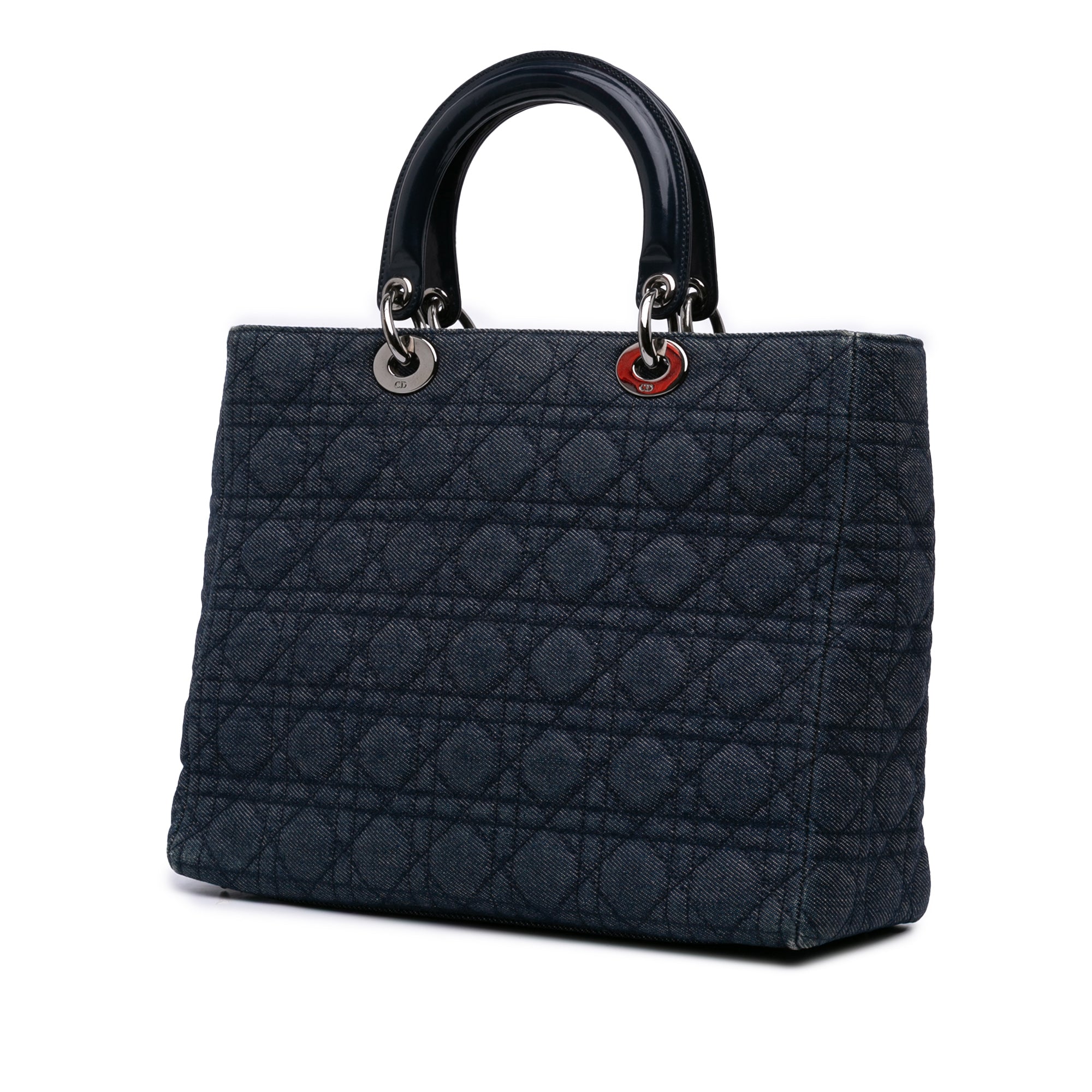 Large Denim Cannage Lady Dior