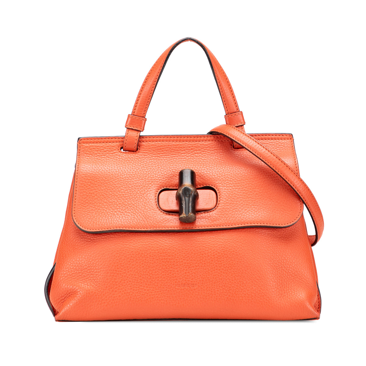 Small Leather Bamboo Daily Satchel