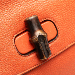 Small Leather Bamboo Daily Satchel