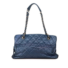 Quilted Iridescent Caviar Chic Shopping Tote