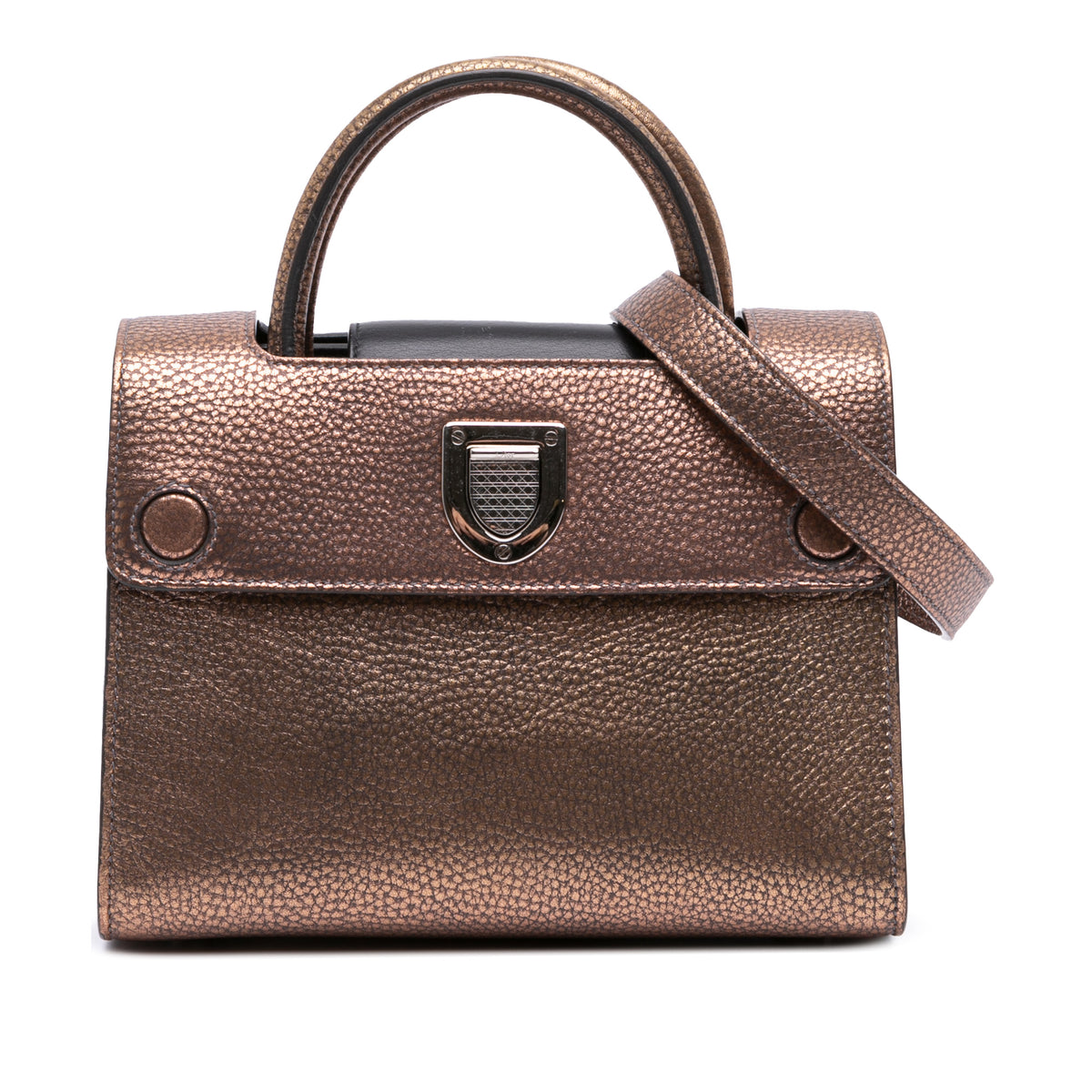 Mini Metallic Grained Calfskin Diorever Satchel