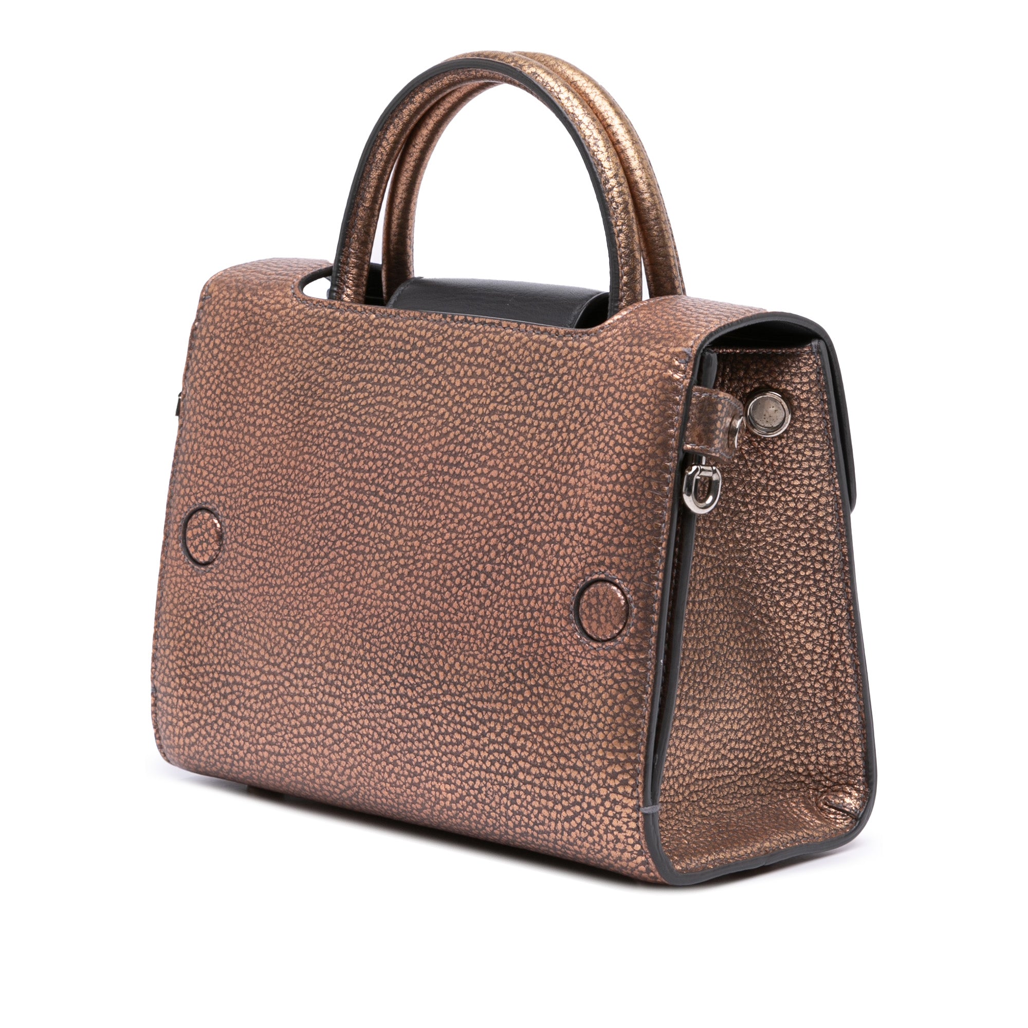 Mini Metallic Grained Calfskin Diorever Satchel