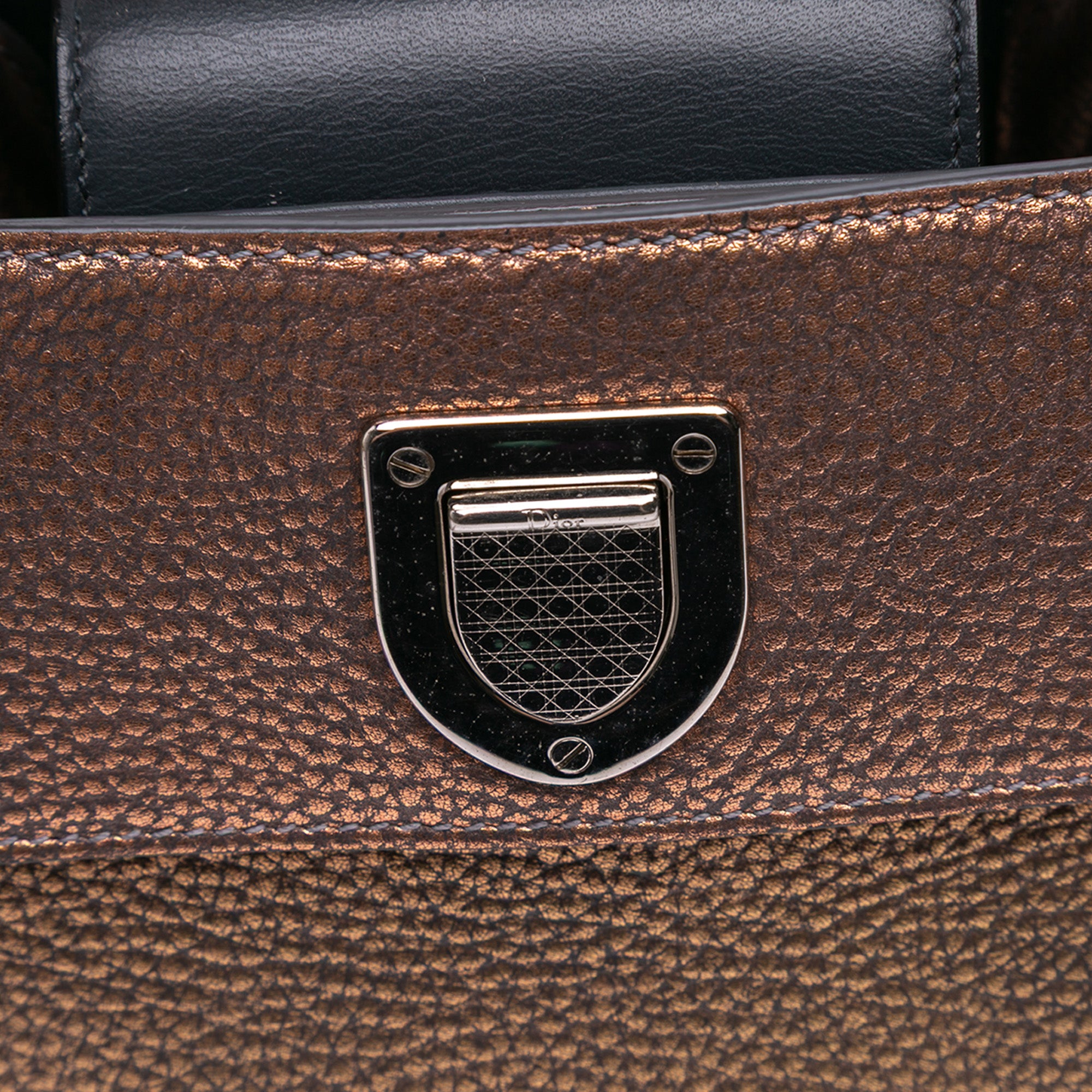 Mini Metallic Grained Calfskin Diorever Satchel