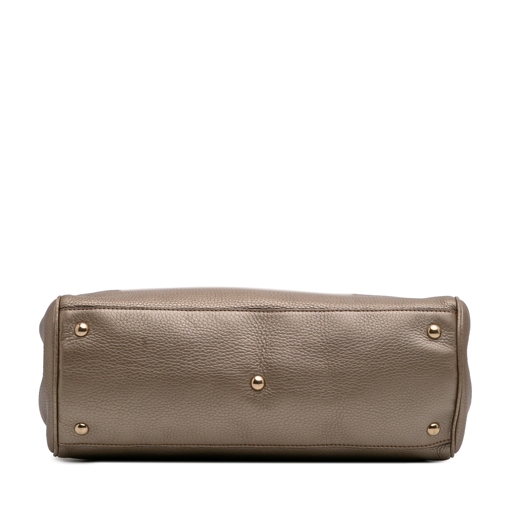 Medium Calfskin Bamboo Shopper Satchel