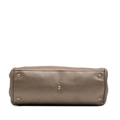 Medium Calfskin Bamboo Shopper Satchel