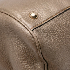 Medium Calfskin Bamboo Shopper Satchel