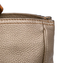 Medium Calfskin Bamboo Shopper Satchel