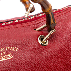 Calfskin Bamboo Shopper Boston