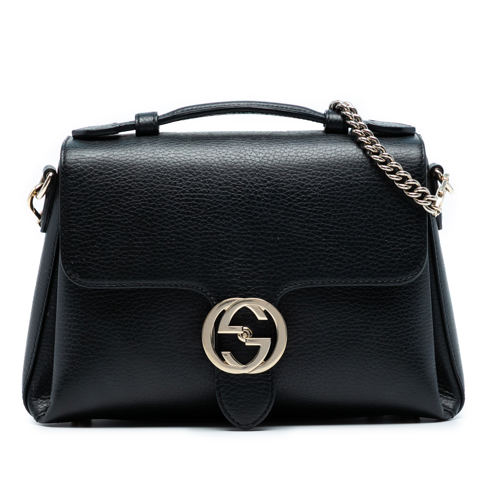 Small Dollar Calf Interlocking G Satchel