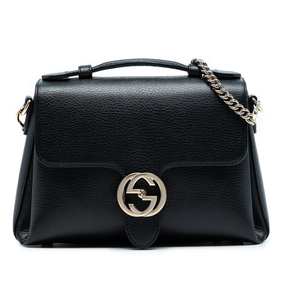 Small Dollar Calf Interlocking G Satchel
