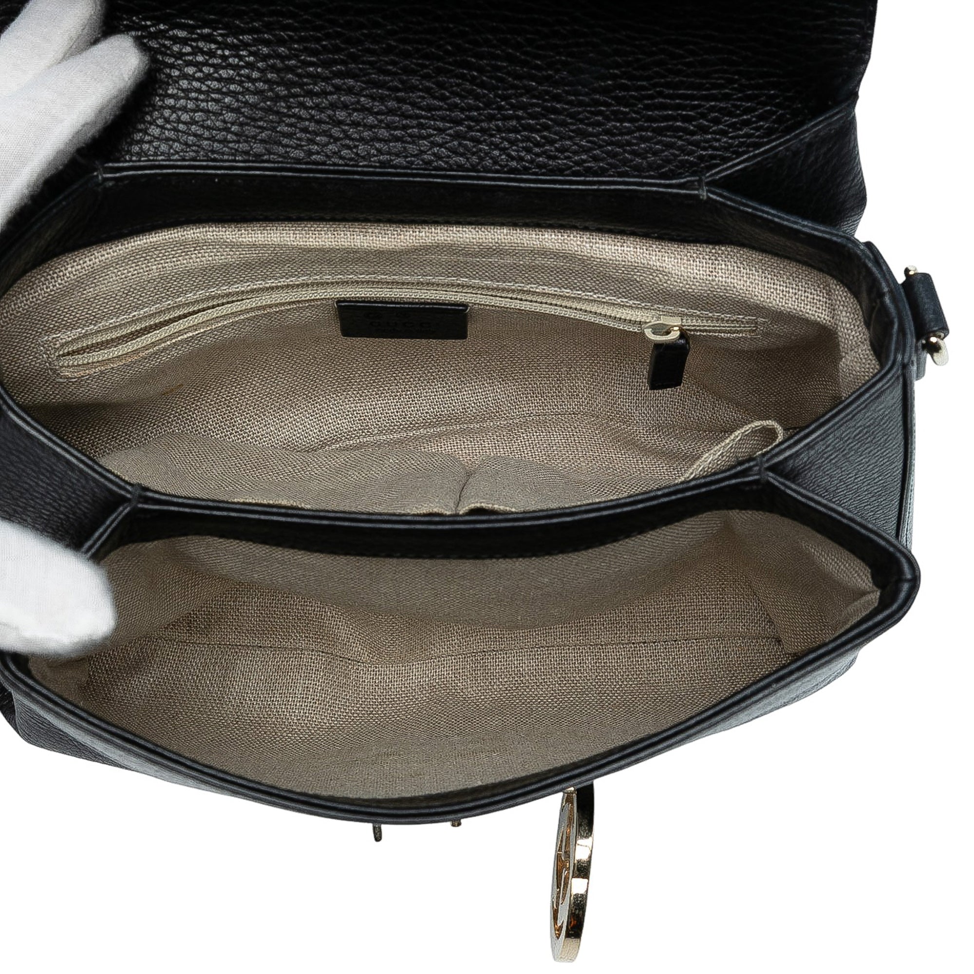 Small Dollar Calf Interlocking G Satchel