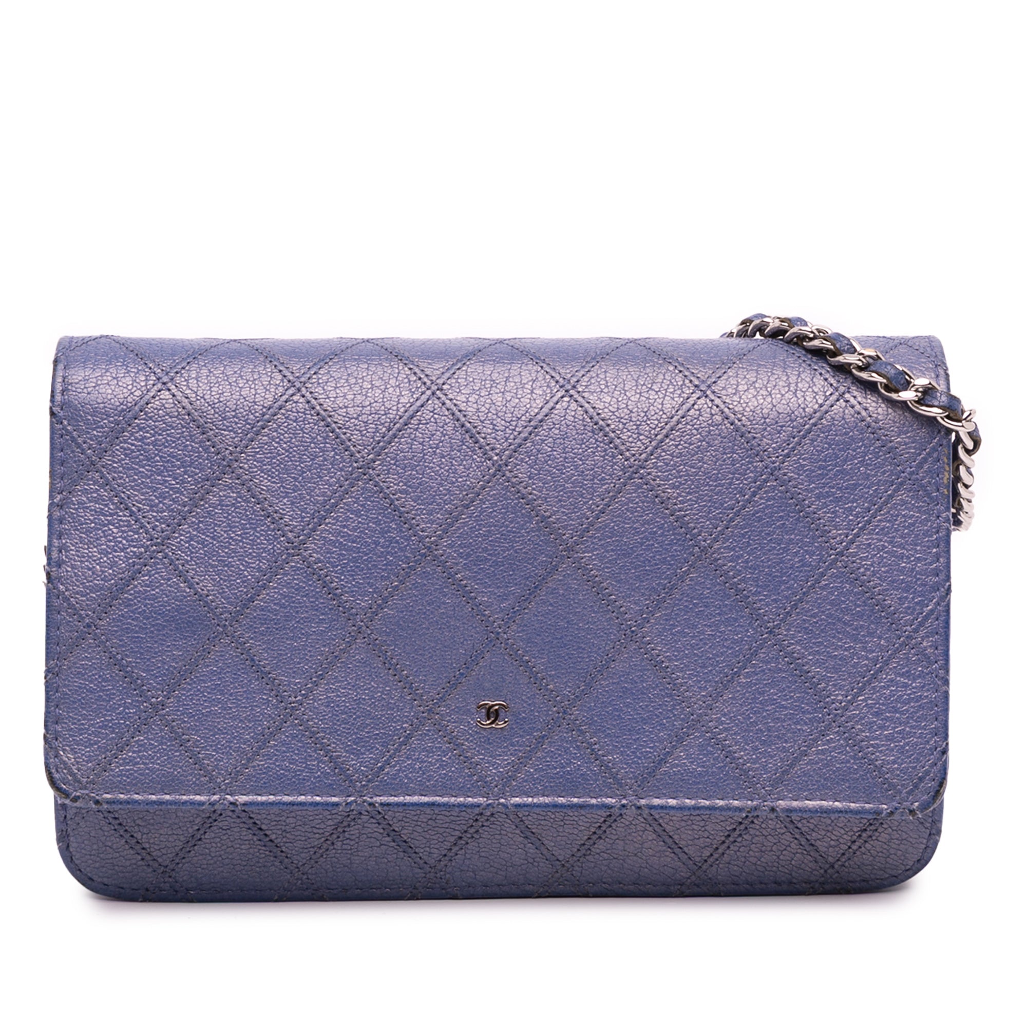 CC Calfskin Double Stitched Wallet on Chain