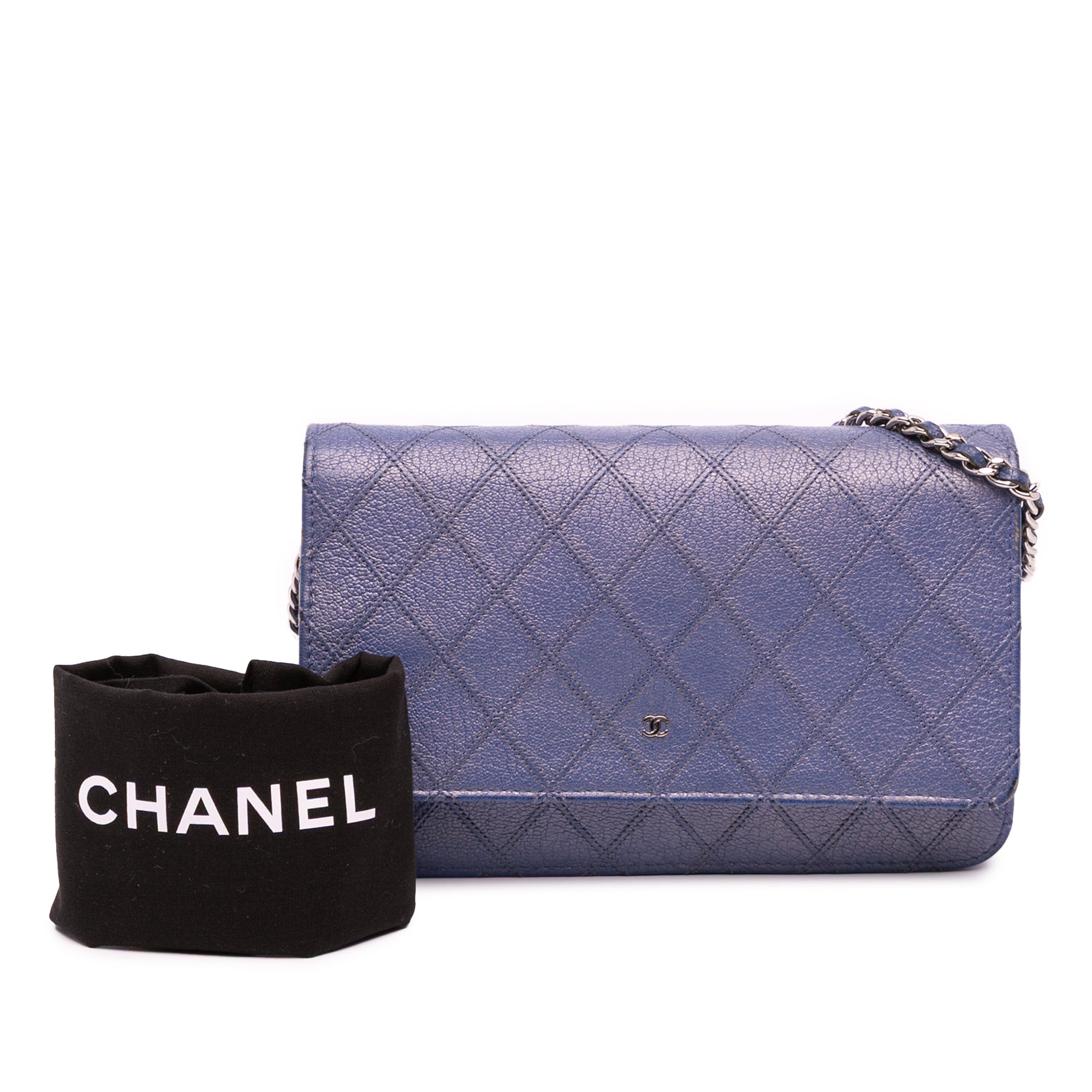 CC Calfskin Double Stitched Wallet on Chain
