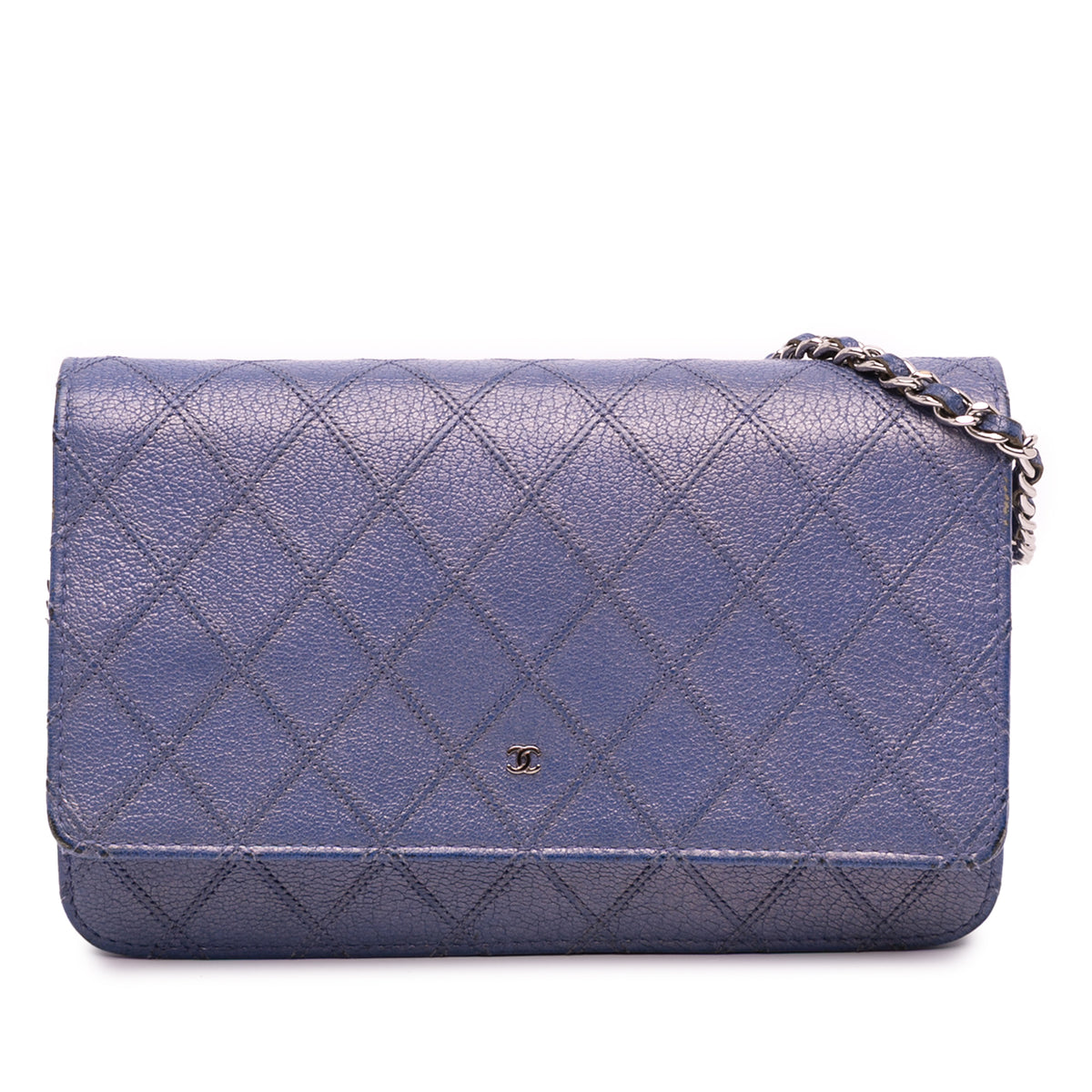 CC Calfskin Double Stitched Wallet on Chain