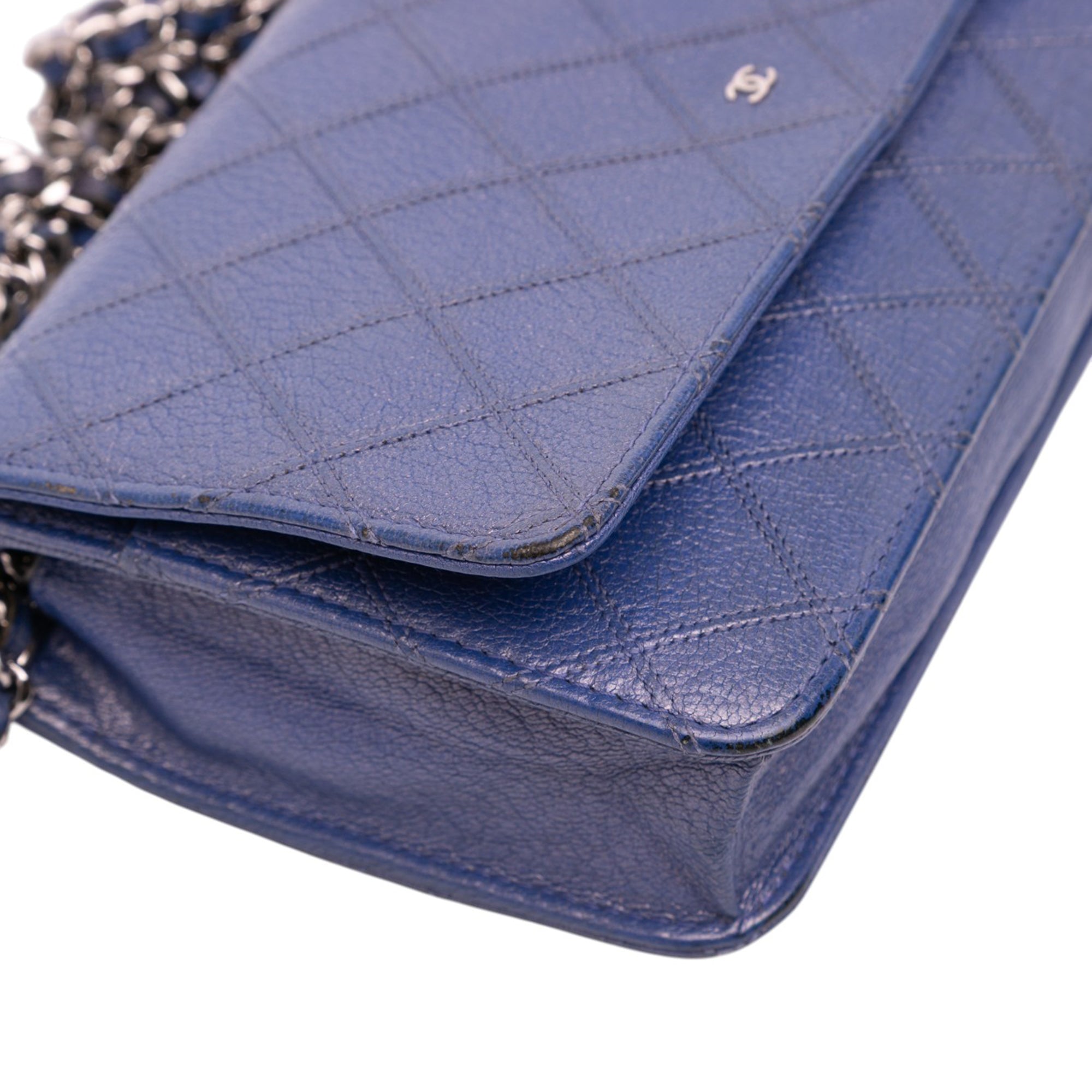 CC Calfskin Double Stitched Wallet on Chain