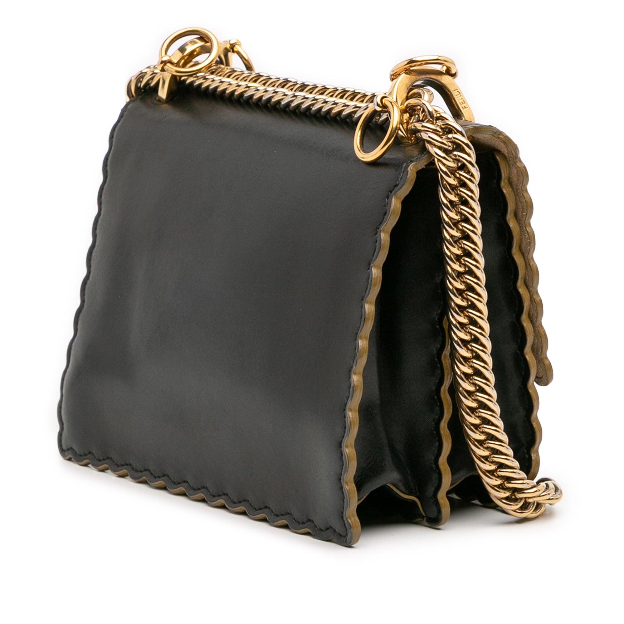 Small Scalloped Leather Kan I Crossbody