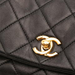 Small Quilted Lambskin Resin Pearl Chain Flap