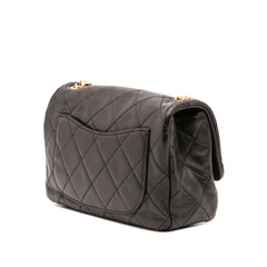 Small Quilted Lambskin Resin Pearl Chain Flap