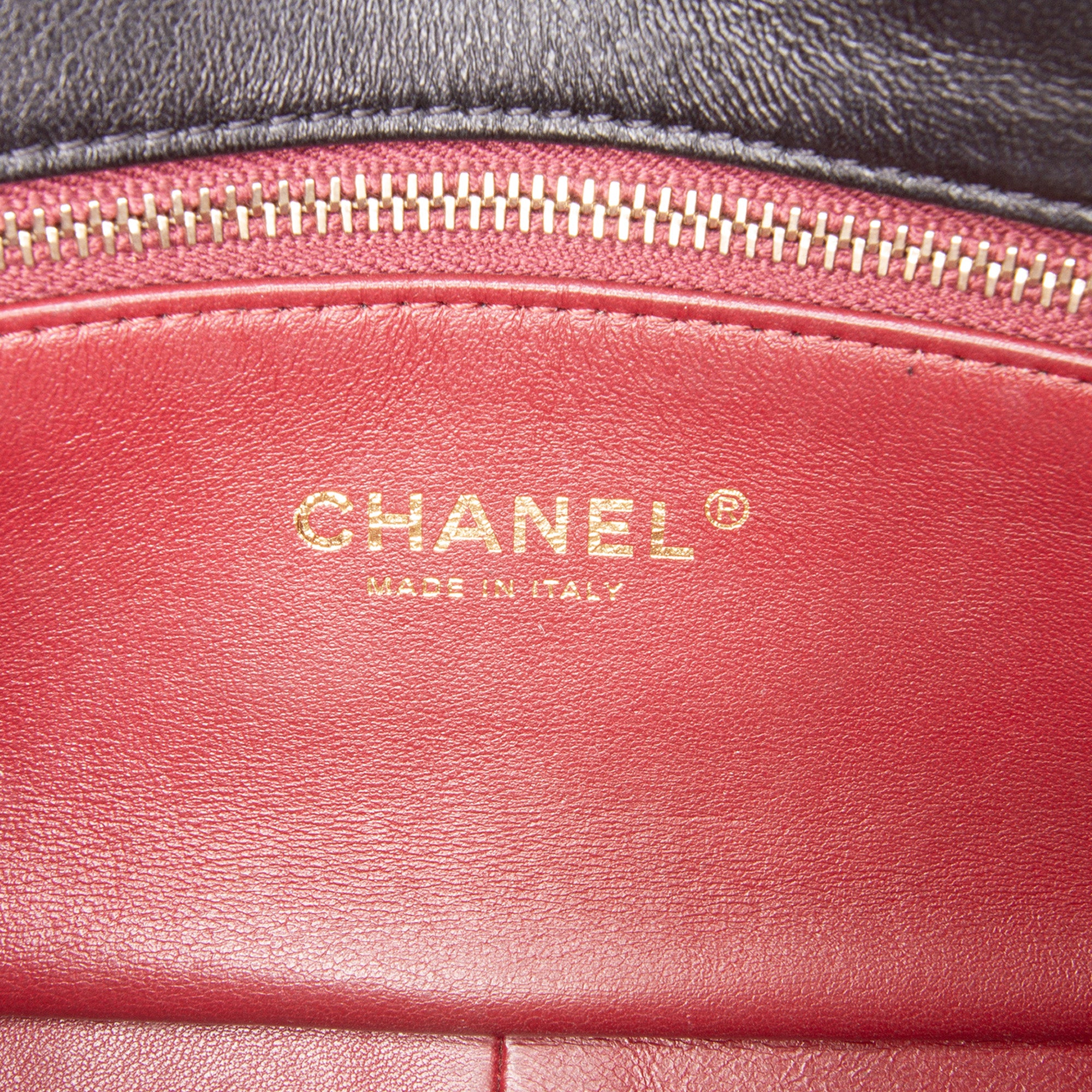 Small Quilted Lambskin Resin Pearl Chain Flap