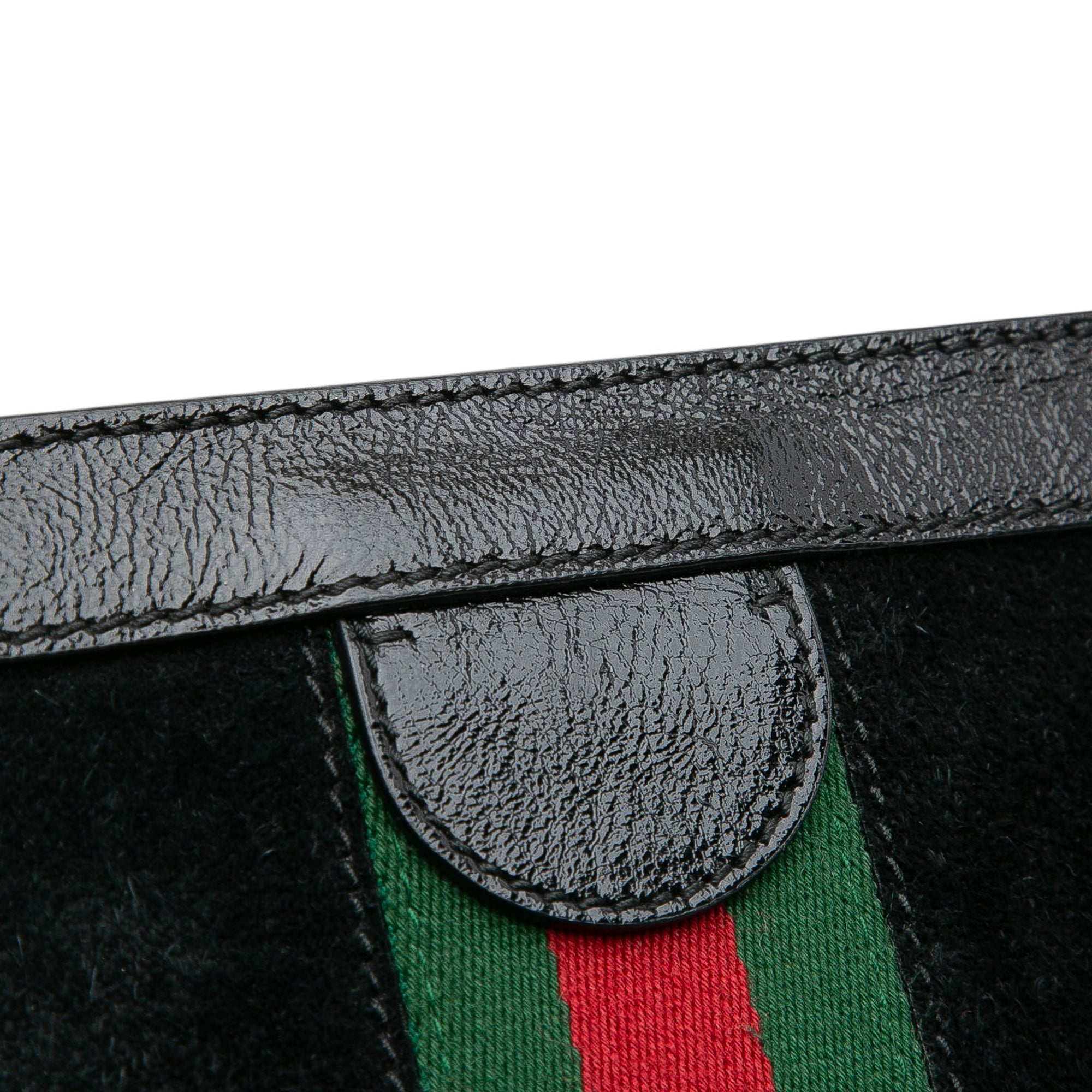 Medium Suede Ophidia Web Chain Shoulder Bag