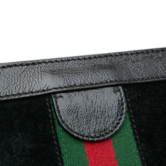 Medium Suede Ophidia Web Chain Shoulder Bag