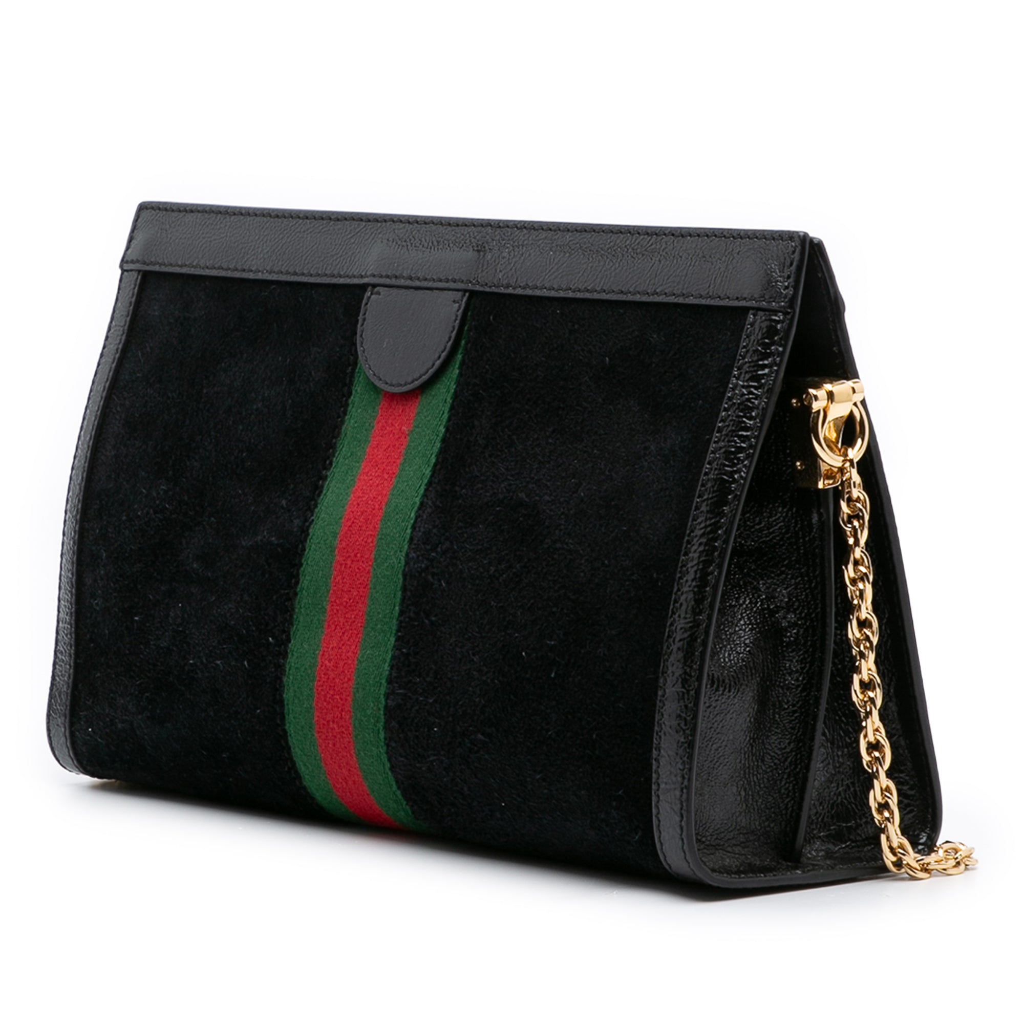 Medium Suede Ophidia Web Chain Shoulder Bag