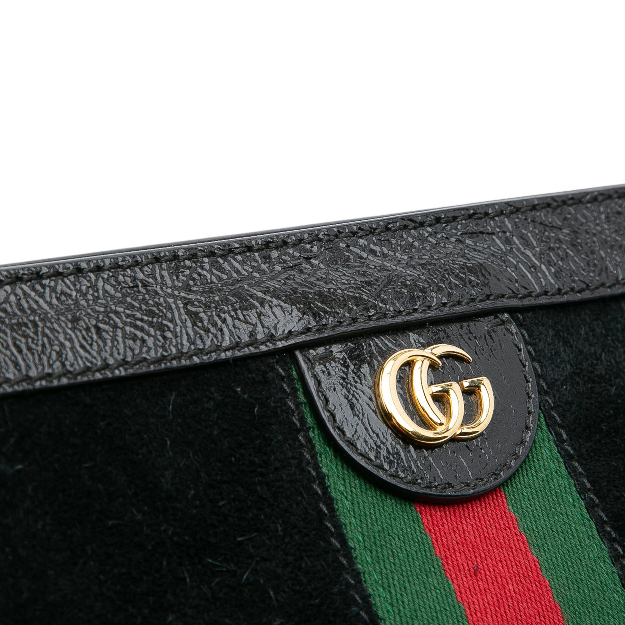 Medium Suede Ophidia Web Chain Shoulder Bag