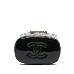 Quilted Patent Logo Chain Vanity Case