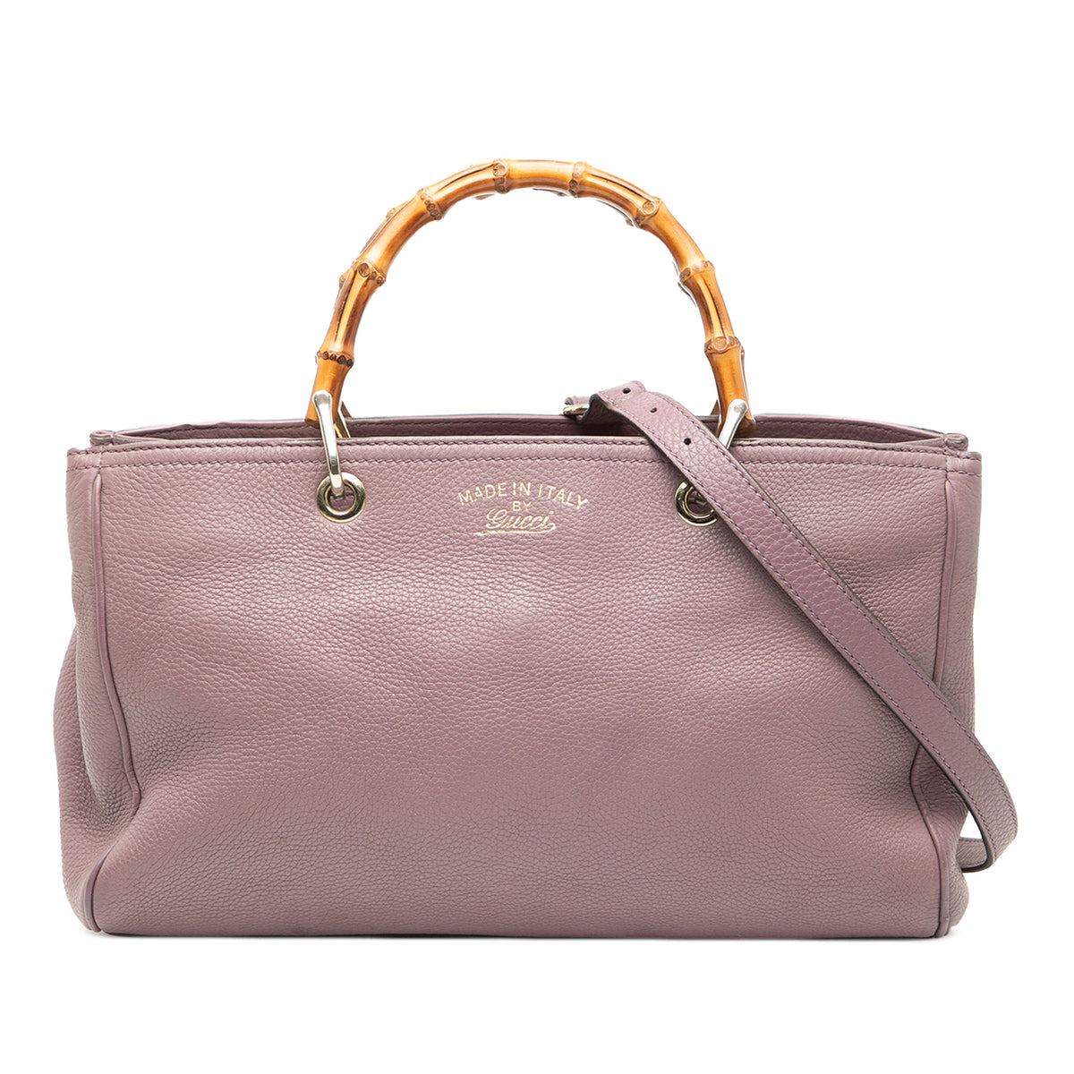 Medium Calfskin Bamboo Shopper Satchel