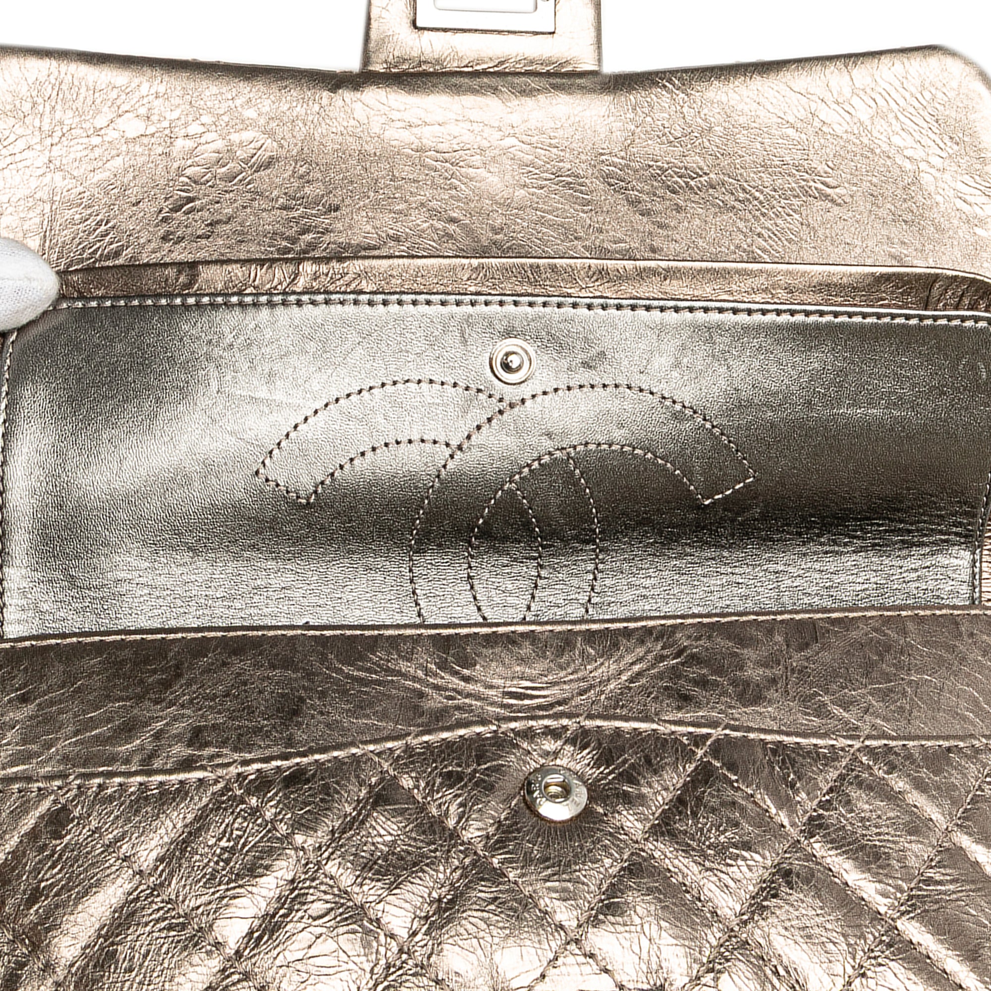Reissue 2.55 Aged Metallic Calfskin Double Flap 225