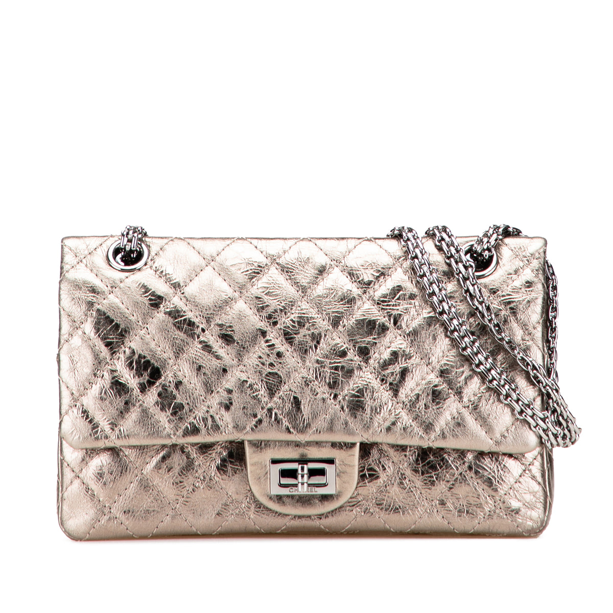 Reissue 2.55 Aged Metallic Calfskin Double Flap 225
