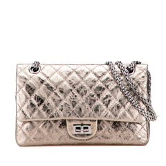 Reissue 2.55 Aged Metallic Calfskin Double Flap 225