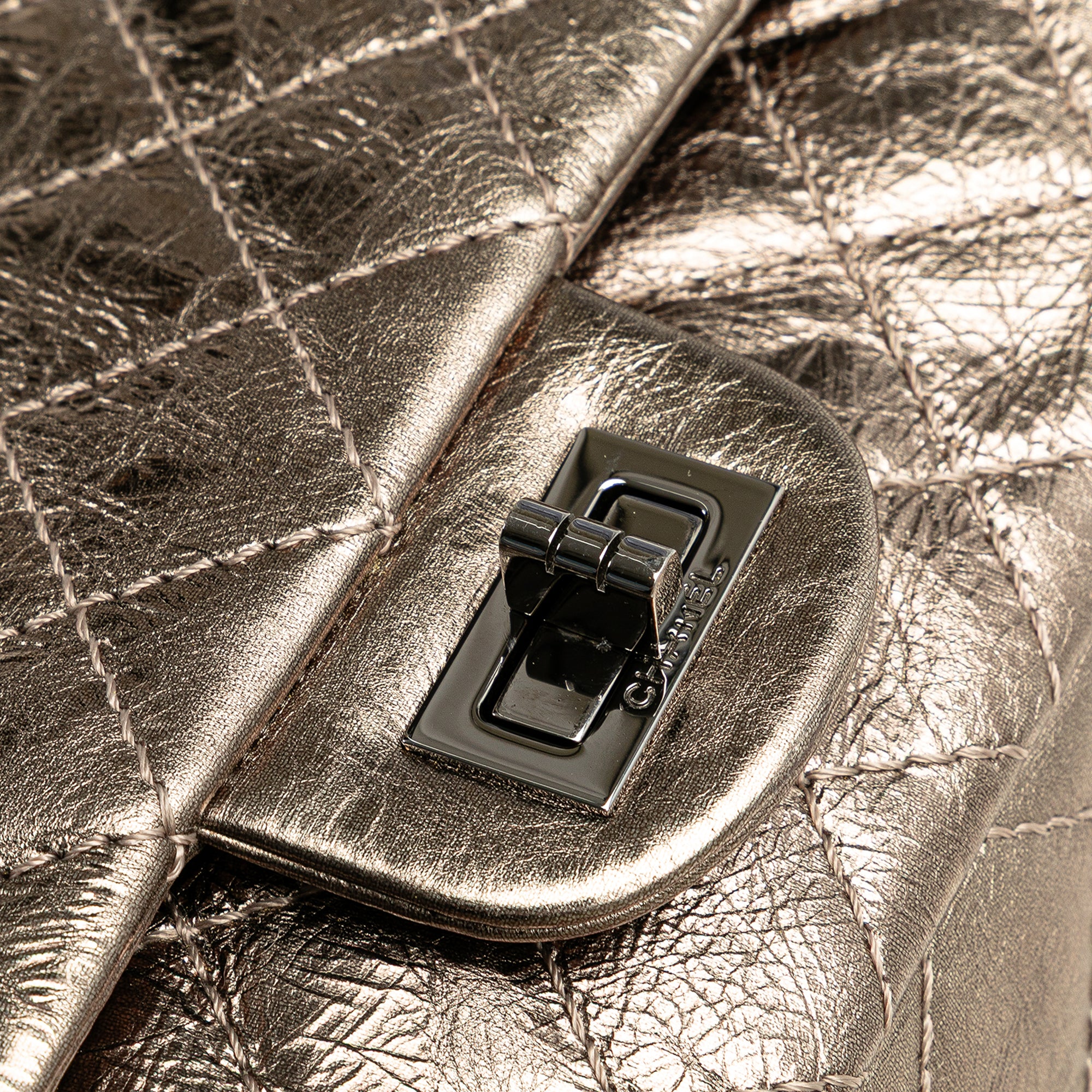 Reissue 2.55 Aged Metallic Calfskin Double Flap 225