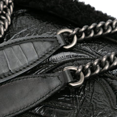 Medium Patent Shearling Soho Chain Tote