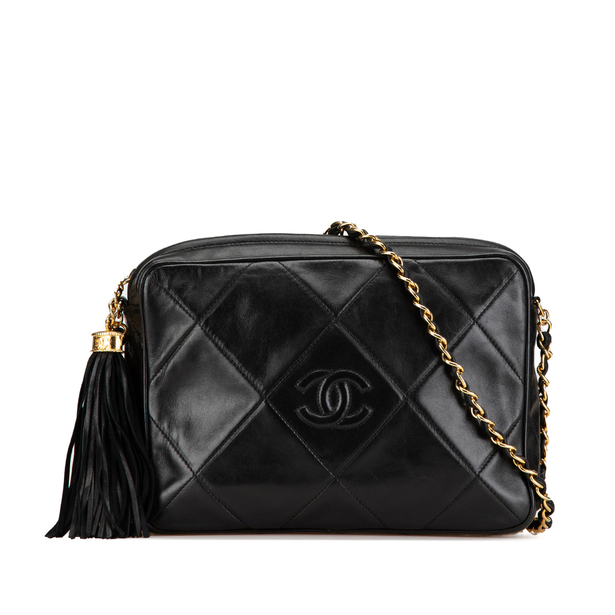 CC Quilted Lambskin Tassel Camera Bag