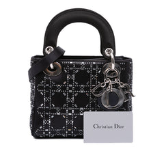 Mini Satin Cannage Strass Crystal Embellished Lady Dior