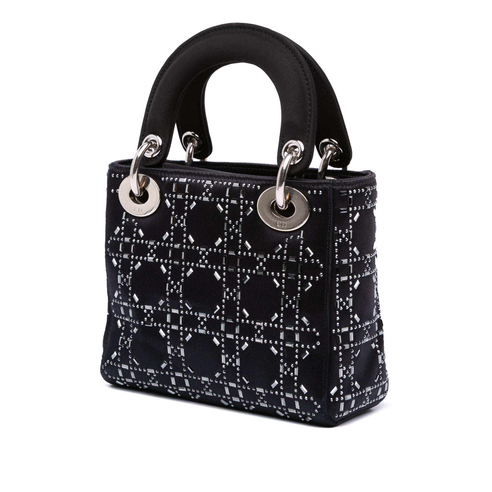 Mini Satin Cannage Strass Crystal Embellished Lady Dior