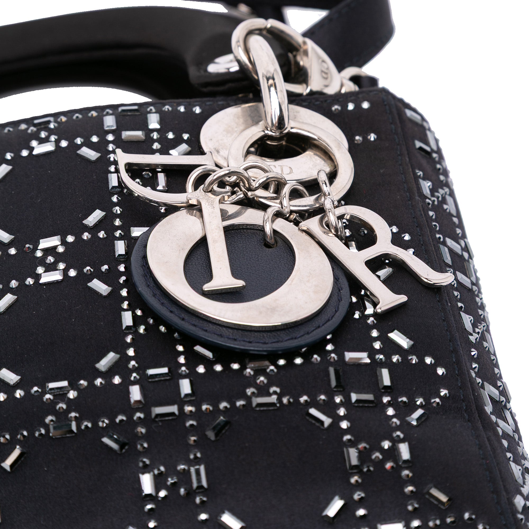 Mini Satin Cannage Strass Crystal Embellished Lady Dior