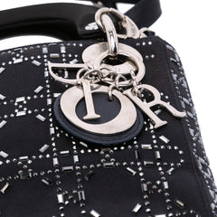 Mini Satin Cannage Strass Crystal Embellished Lady Dior