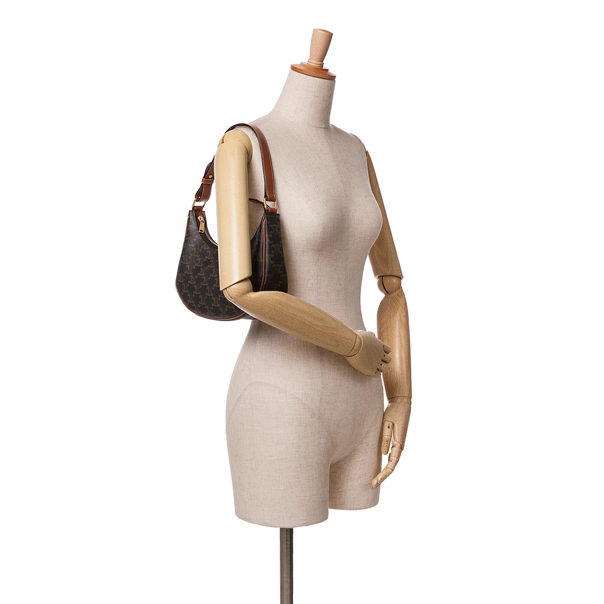 Coated Canvas Triomphe Ava Shoulder Bag