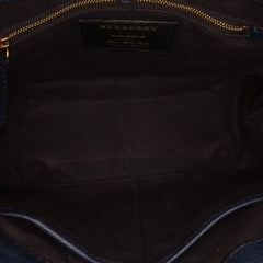 Medium Leather and House Check Banner Satchel
