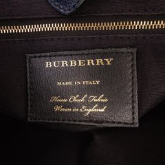 Medium Leather and House Check Banner Satchel